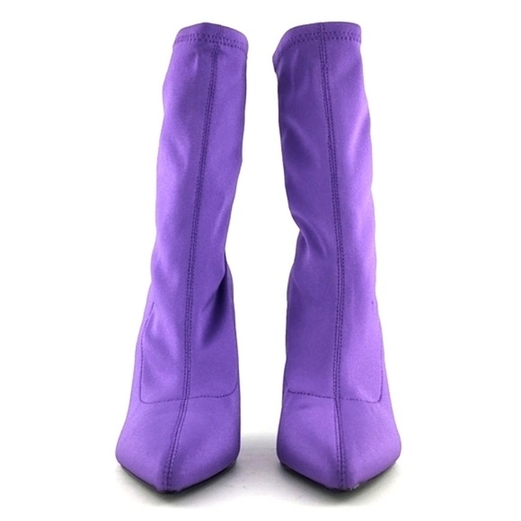 NIB Call  It Spring Hailassi Stiletto Heel Ankle Pull On Purple Boots Size 6 - Picture 4 of 11